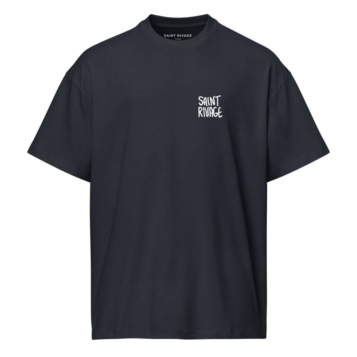 Navy - front | Saint Rivage Signature Tee oversized boxy t-shirt