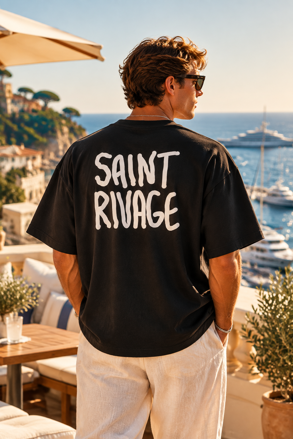 Black - lifestyle | Saint Rivage Signature Tee oversized boxy t-shirt